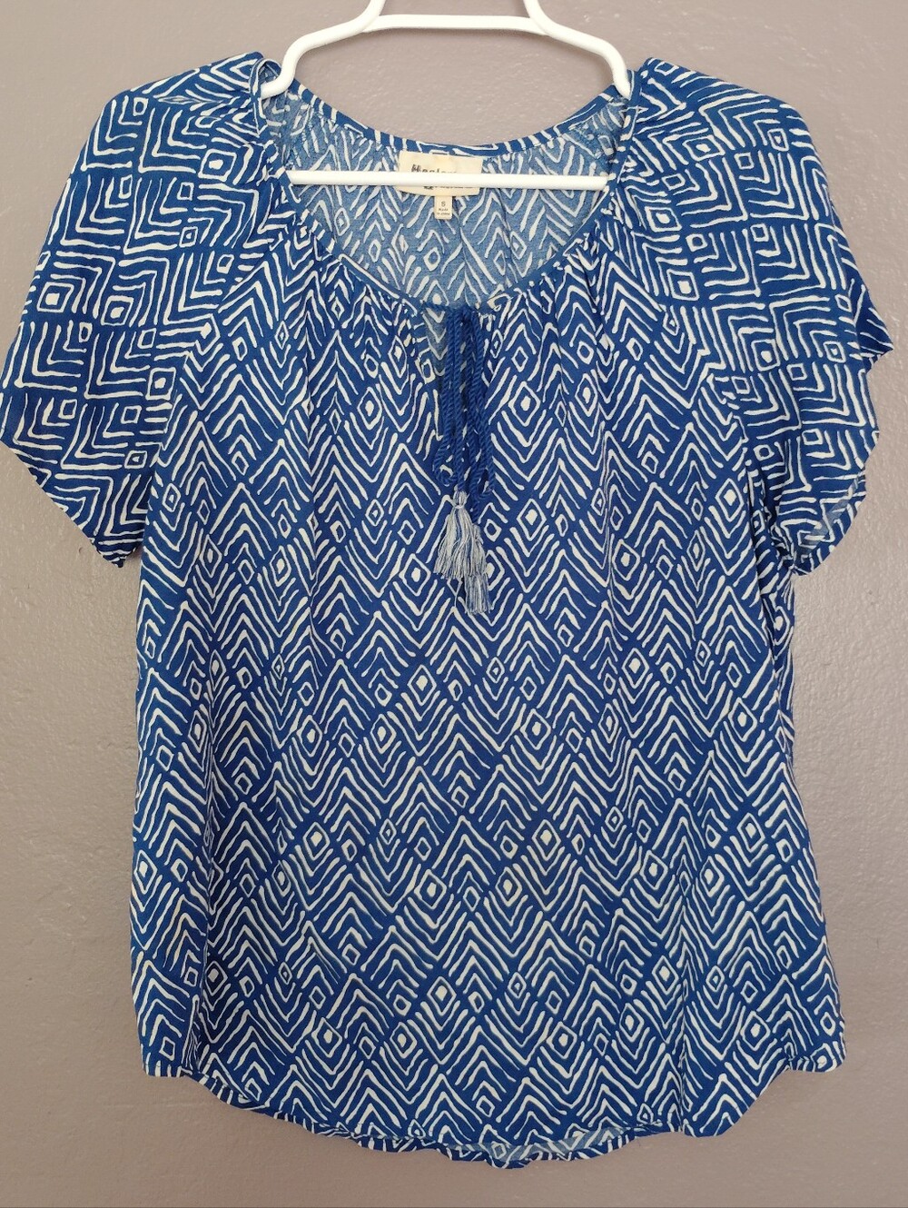 Hester & Orchard Peasant Top Size Small Flowy Sleeves Tassles Bohemian Western
